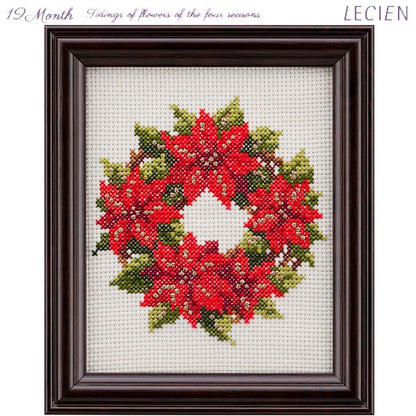 Embroidery kit "Seasonal flower News from Cross Stitch December Poinsettia" LECIEN Lecien COSMO Cosmo