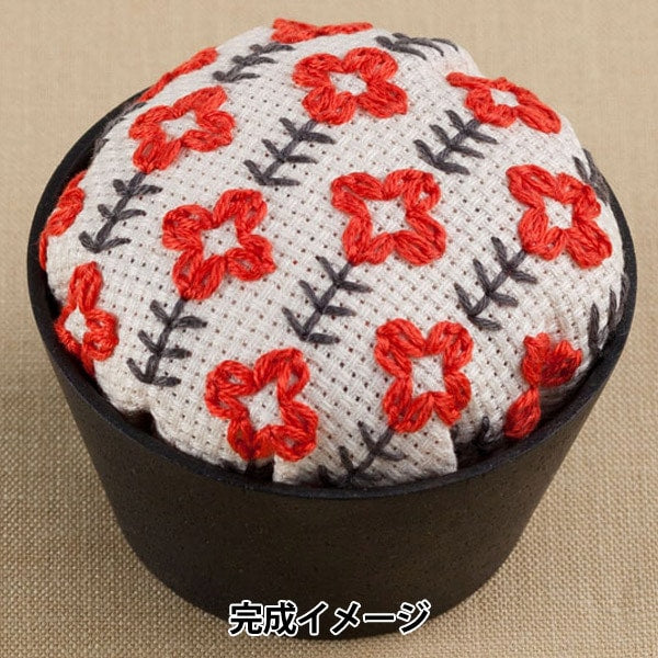 Embroidery kit "Pink cushion red flower No.2317 of the terrestrial stab ® Wood Bowl" LECIEN Lecien COSMO Cosmo