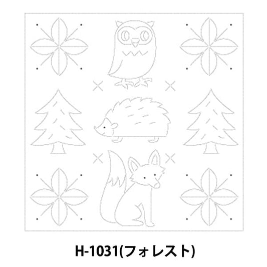 刺しゅう布 『北欧モチーフの花ふきん 布パック H-1031 (フォレスト)』 Olympus オリムパス