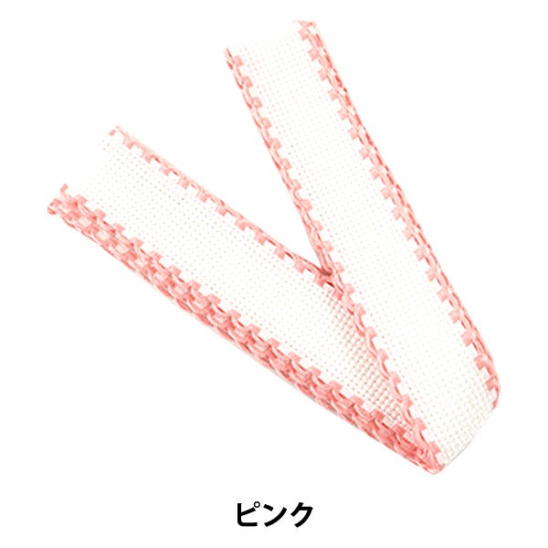 Embroidery Fabric "ZWEIGART (TsubaiGart) Idatape 2.5cm Width 1m Cut 7002 14 Pink" Original Zweigart Handarbeits-Stofff