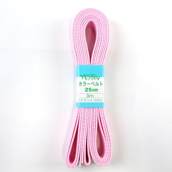 Handwerkband "Farbgürtel 25 mm Breite x 3m 4 dünn rosa" yushin "