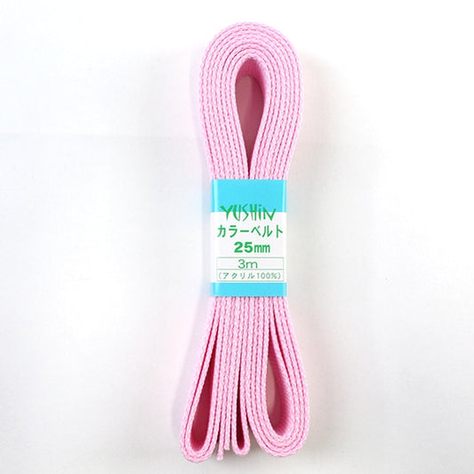 Handwerkband "Farbgürtel 25 mm Breite x 3m 4 dünn rosa" yushin "