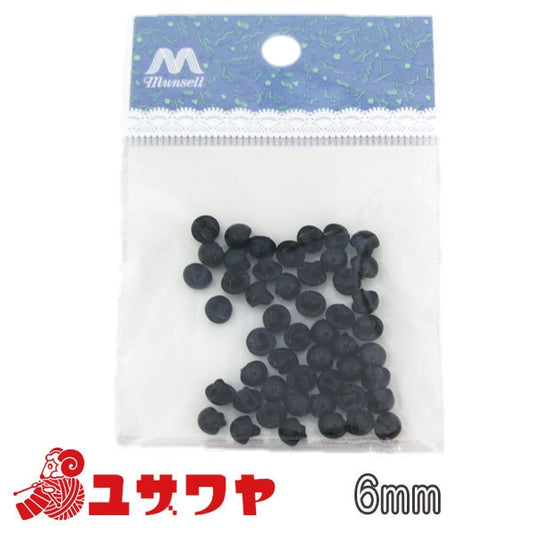 Button "Founded Botan 6mm Back hole type Black 50