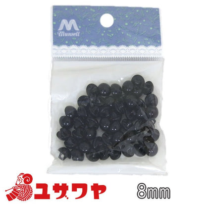 Buttons "Founded Botons 8mm Back Hole Type Black Type Black 50"