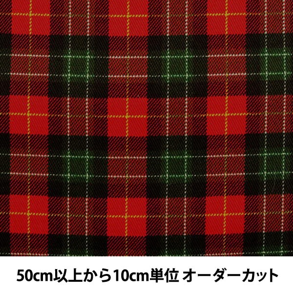 [來自數量5] 織物 “ Twill Check Print（紅色）”