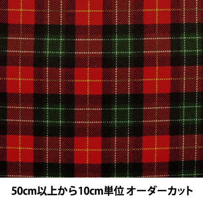 [来自数量5] 织物 “ Twill Check Print（红色）”