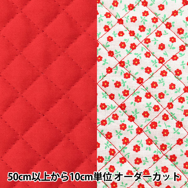 [Aus Menge 5] Stoff "Flussquilt (kleine Blume) 14 rot"