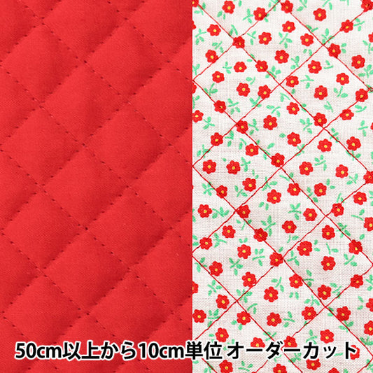 [From quantity 5] Fabric "Rebar quilting (small flower) 14 red"