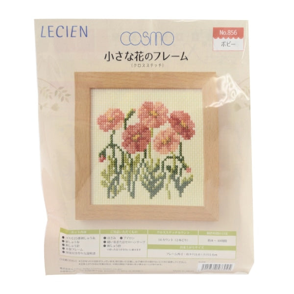 Stickkit "kleiner Blumenrahmen Kreuzstich Mohn Nr. 856" Lecien Lecien Cosmo Cosmo