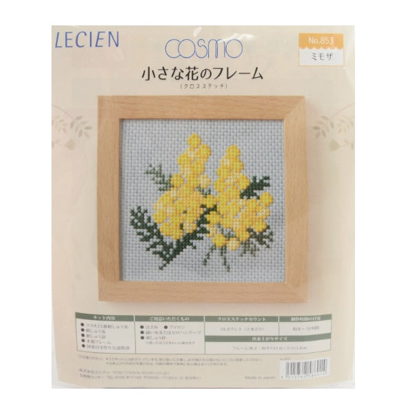 Kit di ricamo "Piccola cornice di fiori Mimosa n. 853" Lecien Lucian Cosmo Cosmo