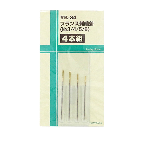 Embroidery needle "French embroidery needle No.3 ~ 6 4 pcs YK-34"