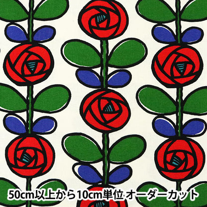 [From quantity 5] Fabric "10th canvas rose UP5693-A COTTON KOBAYASHI