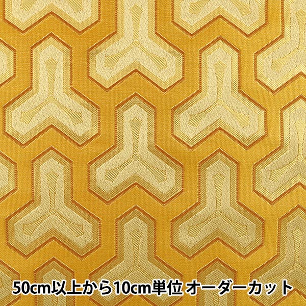 [From quantity 5] Fabric 『Gold Brocade Raku Rei 4 YG Yellow Gold]