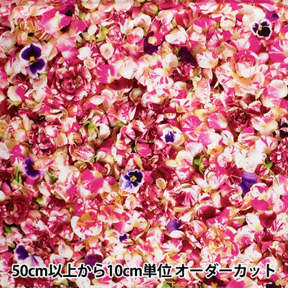 [From quantity 5] Fabric "20 Ox Plantica Flower Pattern Pink"