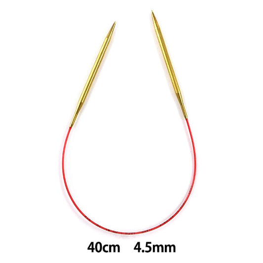 إبر الحياكة `` سباق إضافيإبرة دائريةإبرة ذهبية مقاس 40 سم مقاس 4.5 مم إضافي