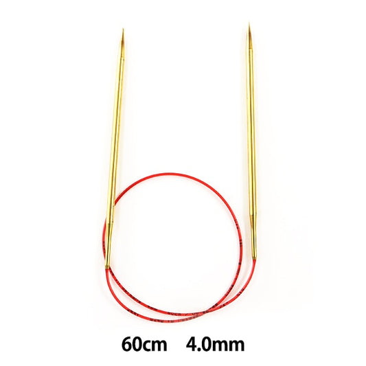إبر الحياكة `` سباق إضافيإبرة دائريةإبرة ذهبية مقاس 60 سم مقاس 4.0 مم إضافي