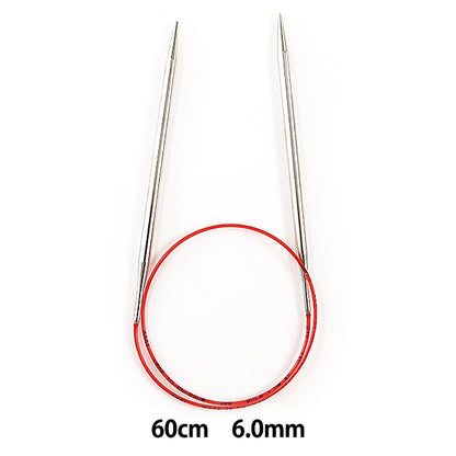 إبر الحياكة `` سباق إضافيإبرة دائريةإبرة فضية مقاس 60 سم مقاس 6.0 مم إضافي