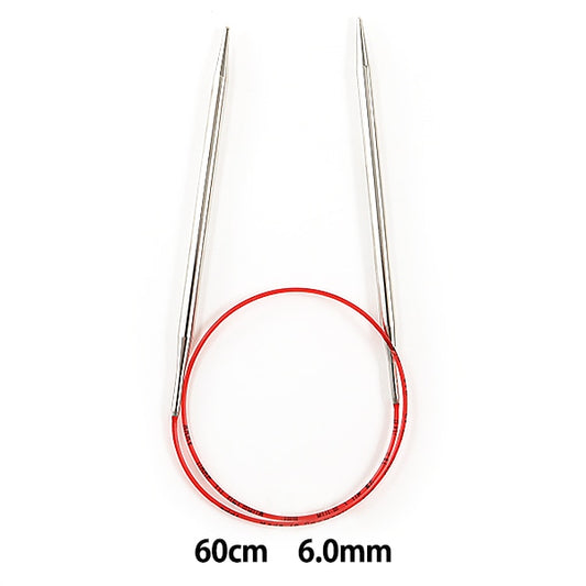 إبر الحياكة `` سباق إضافيإبرة دائريةإبرة فضية مقاس 60 سم مقاس 6.0 مم إضافي