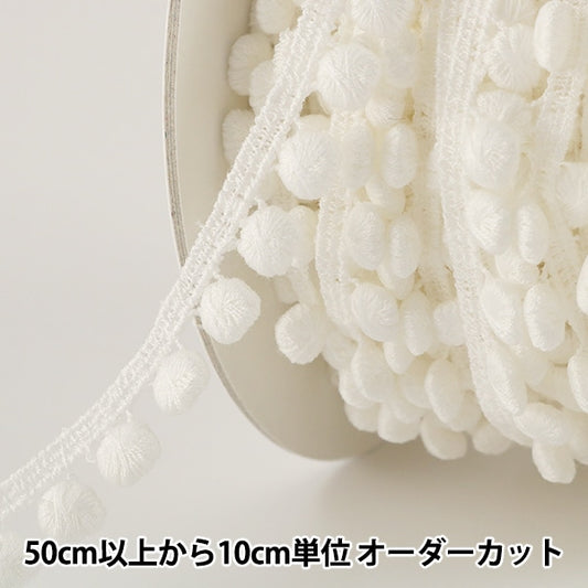 [From quantity 5] RaceRibbonTape "Chemical lace white width about 10mm 25283"