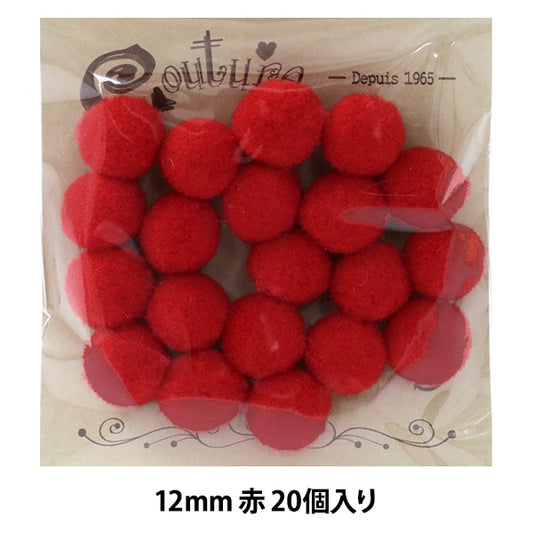 Handicraft parts "Bonten 12mm 5. Red 20 pieces" Terai