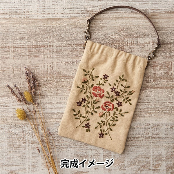 Embroidery kit "Botanical embroidery Series Rose's Meganezuchi Pouch No.92904" LECIEN Lecien COSMO Cosmo