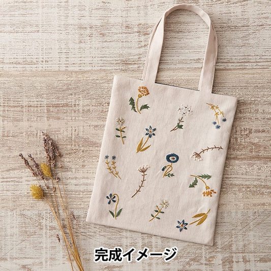 Kit di ricamo "Serie di ricami botanici Mini Tote No.92906" Lecien Lucian Cosmo Cosmo