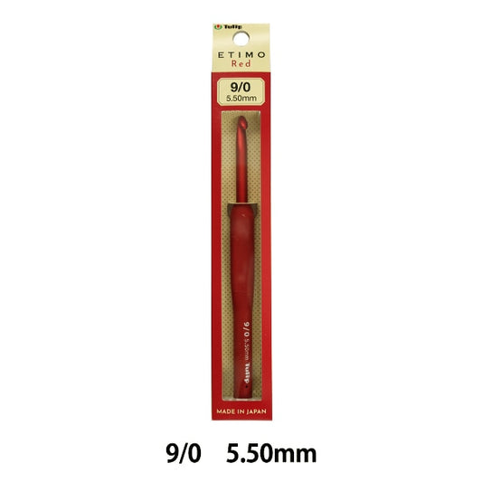 Knitting Needles "Etimo Red (Etimored) Cushion GripCrochet Hooks No. 9/0 "TULIP tulip