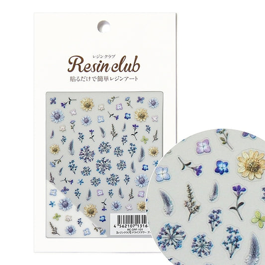 Materiale in resina "Sigillo resina Flower secco blu blu a doppia faccia-drf-101" Resina club