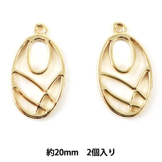 Resin Parts "Resin Frame Moon Ring 4 Gold 20mm 2 pieces"