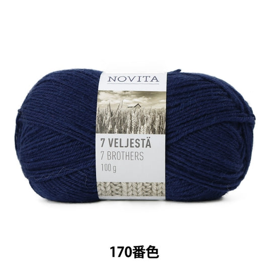 Fall and winterYarn "7brothers 170 No. 170 Color Navy" novita Novita