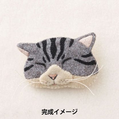 Embroidery kit "Cat brooch Shirosaba NSB-2 for cat made with felt and embroidery" Sunfeld