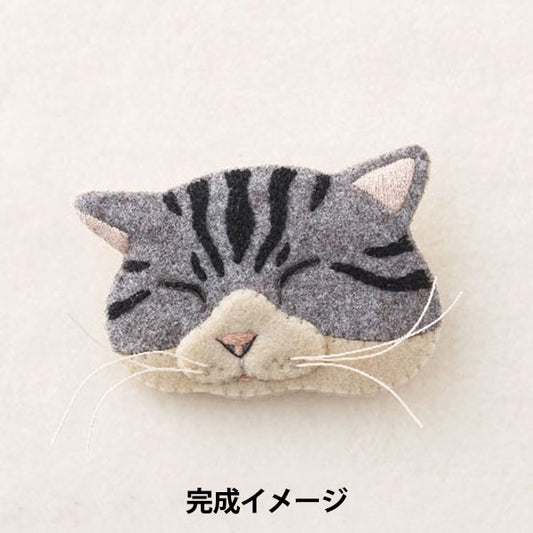 Kit de broderie "Cat Brooch Shirosaba NSB-2 pour chat fait avec feutre et broderie" Sunfeld