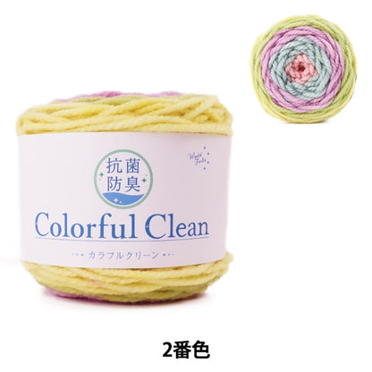 Yarn "Antibacterial and deodorant Colorful Clean 2nd color Rainbow"