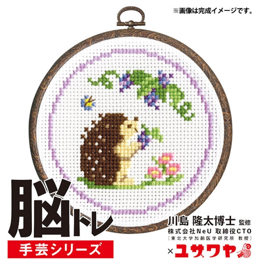 Kit di ricamo "Brain Training Hishicraft Cross Stitch Hedgehog e Grape YN-6"