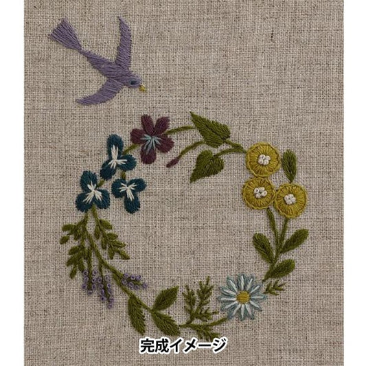 Embroidery kit "Macabearis 12 months motif and Kotori Flower Leasing March JPT41" DMC Diem Sea