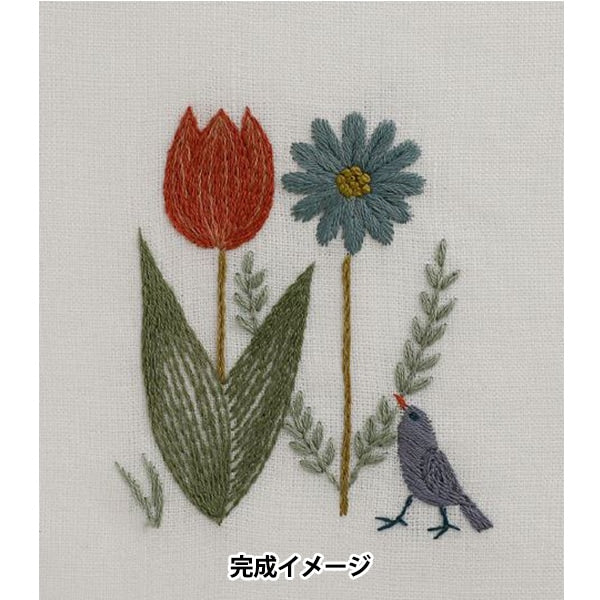 Kit de broderie "Motif Macabaris 12 mois et Kotori printemps michikusa avril JPT42" DMC DIEMENTEA