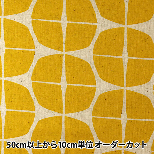 [Aus Menge 5] Stoff "Geometrisches Muster Yellow 148-1805-A2" Baumwollhanfcanvas "