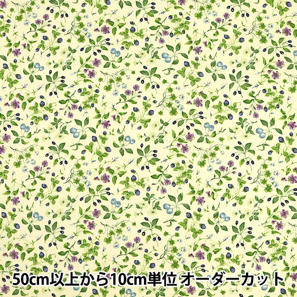 [Aus Quantität 5] Stoff "Twilldruck Frucht- und Blumenmuster Blau KSP4894-B" Cotton Kobayashi Cotton Kobayashi Kobayashi.