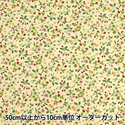 [From quantity 5] Fabric "Twill Print Fruit & Flower Pattern Magenta KSP4894-C" COTTON KOBAYASHI