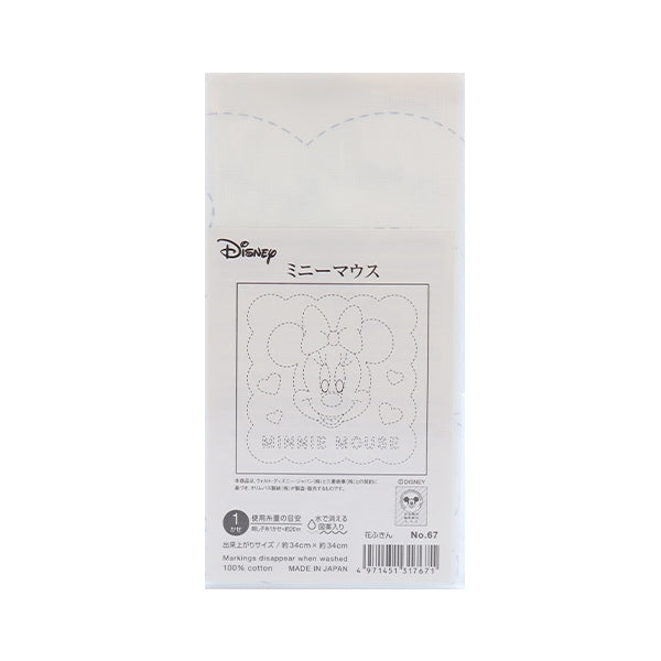 Tissu de broderie "Série de personnages Disney Hanachi Minnie Mouse White 67" Olympus ouimpass