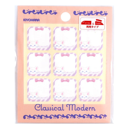 ワッペン 『クラシカルモダン シール&アイロン両用ネームタグ キャット CMOC-45』 KIYOHARA 清原