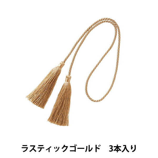 Handicraft parts "Double Tassel S Rastic Gold 3 pieces HF23510/CG 25-1329-109" Matsumura Crafts