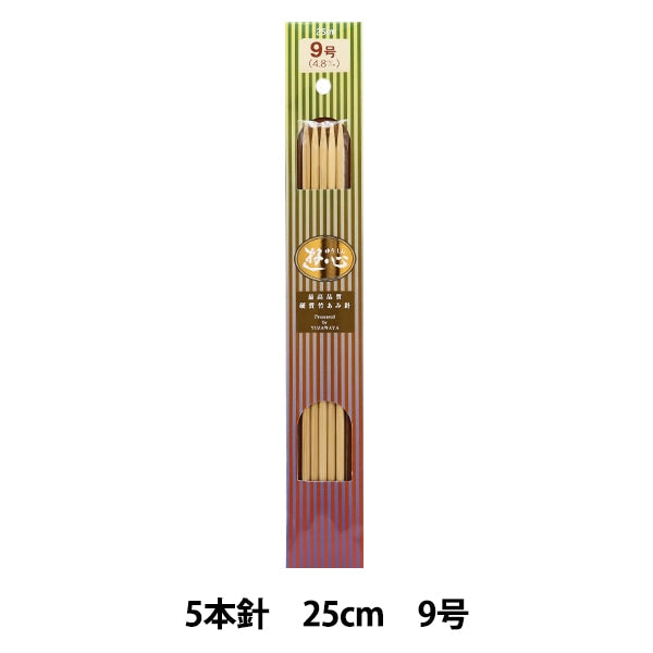 Knitting Needles "Hard bambooKnitting Needles 5 needle 25cm 9] YUSHIN play heart