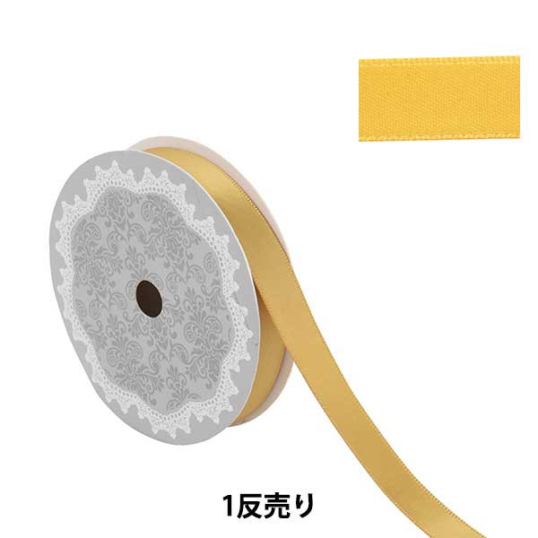 Ribbon "1 anti -sale double -sided satinRibbon Width about 1.3cm x about 10m roll ocher "