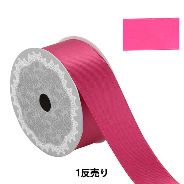 Ribbon "1 anti -sale double -sided satinRibbon Width about 2.5cm x about 3m roll wine "