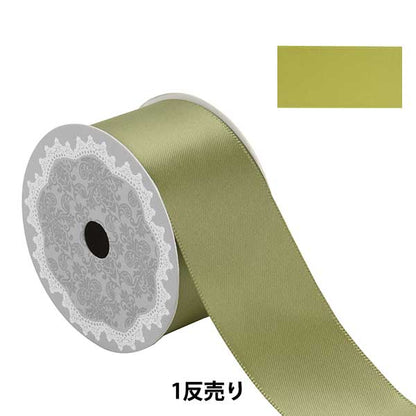 Ribbon "1 anti -sale double -sided satinRibbon Width about 3.2cm x about 3m volume Moss Green "