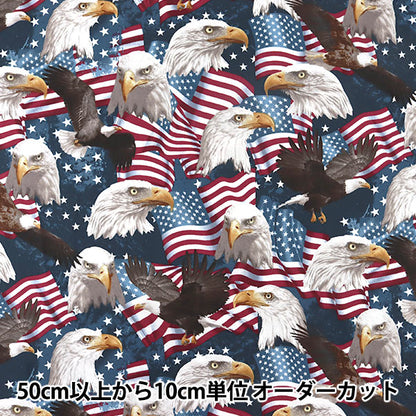 [De la quantité 5] Tissu "INKET PRINT EAGLE C5566-EAGLE" USA COTTON