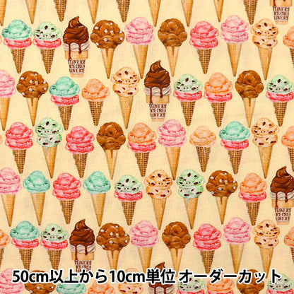 [From quantity 5] Fabric "Inkjet print ice cream 19829-85" USA cotton