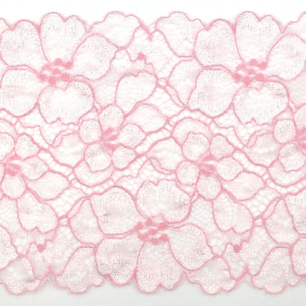 [Aus Quantität 5] Lace Ribon Tape "Stretch Lace 2020 Blumenmuster Pink IK262326R-1"