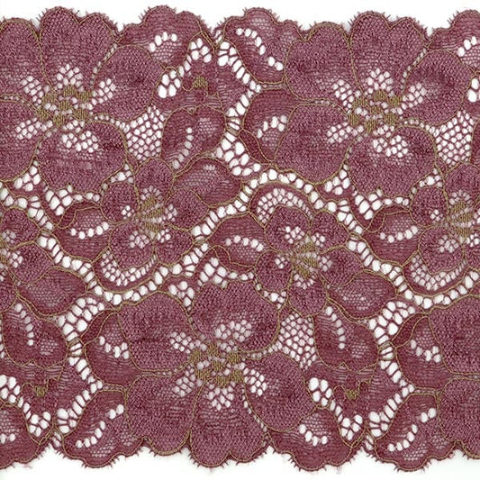 [From quantity 5] RaceRibbonTape "Stretch lace 2020 floral wine IK262326R-5"